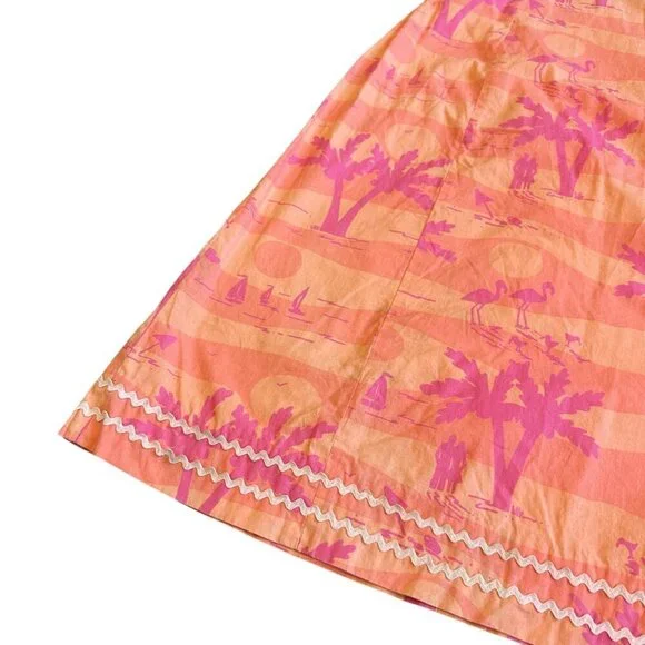 Lilly Pulitzer Strapless Palm Tree Sunset Beach Dress 100% Cotton Size 2 Women's - Picture 4 of 10